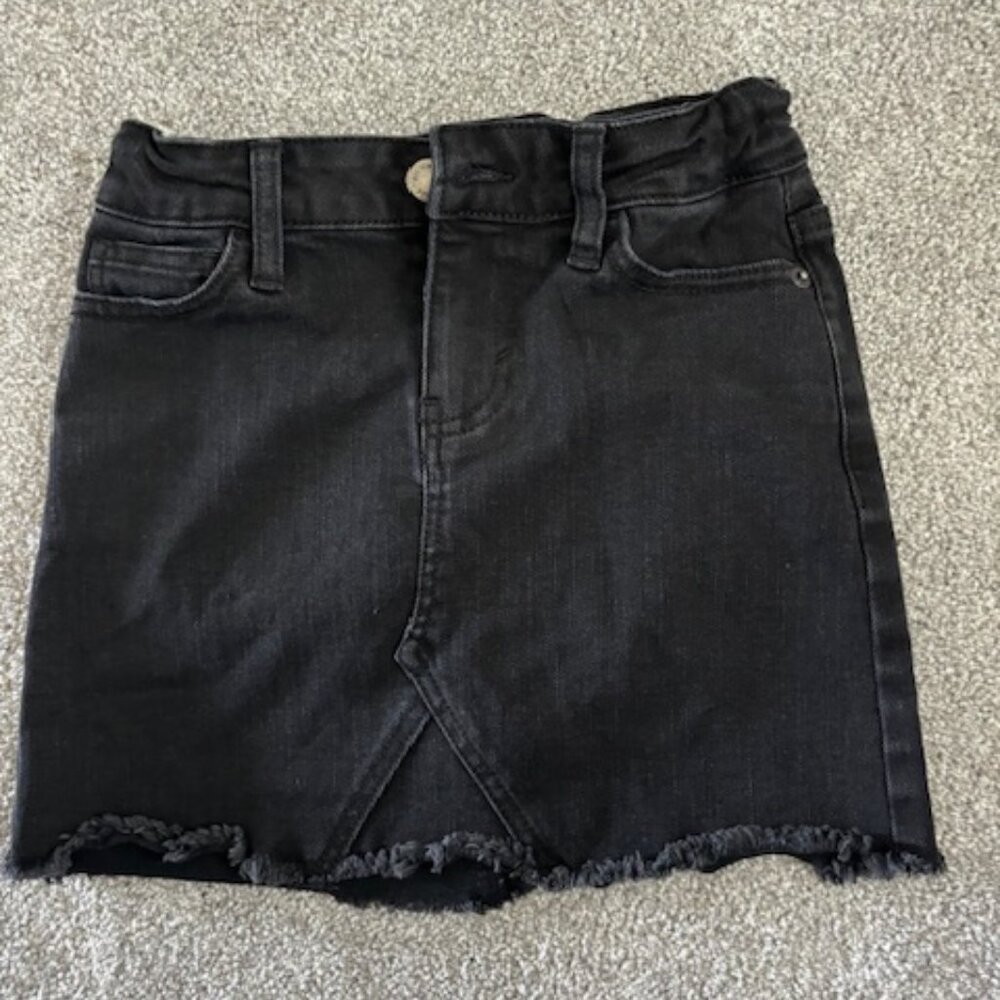 Girls Black Jean Skirt Size M